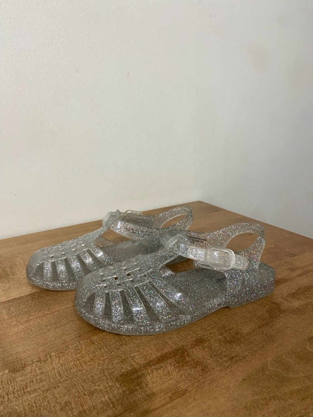 Target Cat & Jack Toddler Girls Glitter Jelly Sandals - Silver Sparkle